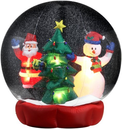 Gemmy Inflatable Christmas SnowGlobe - 6 Feet Santa, Snowman & Tree