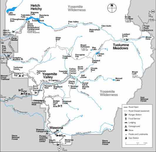 yosemite national park map. yosemite-entrance-map